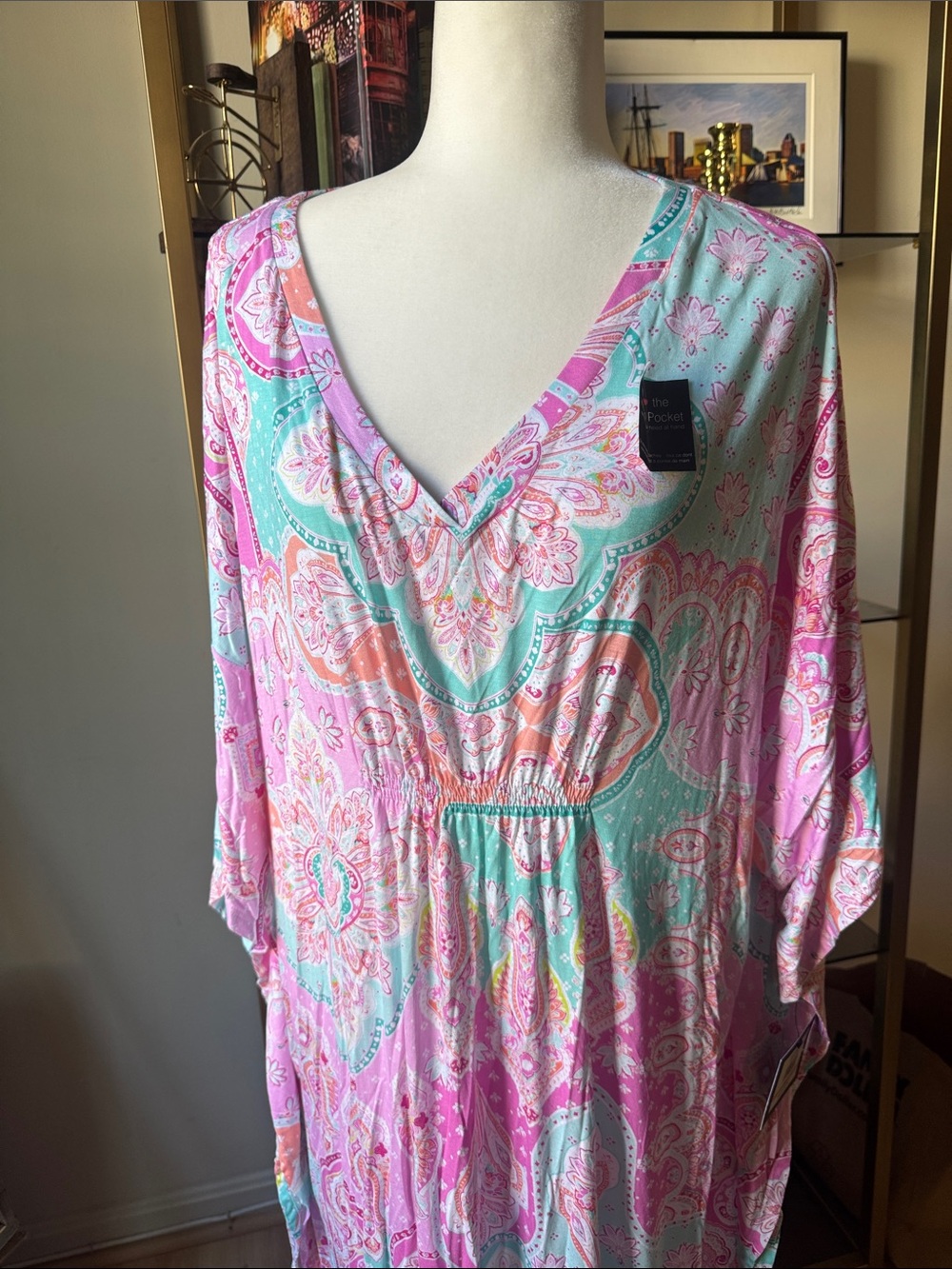 Ellen Tracy MooMoo, Nightgown, Maxi Dress Beach Coverup. size 2X - Picture 2 of 7